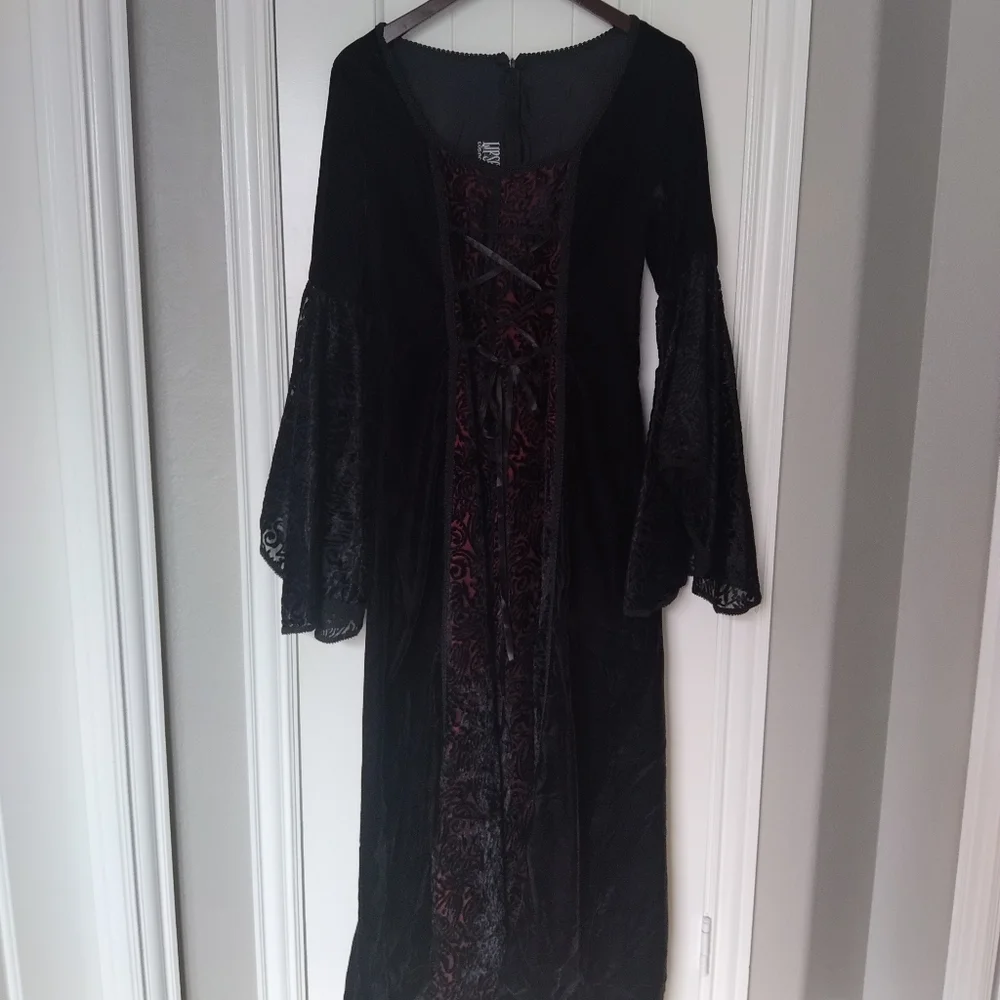 Vintage 90s lipservice Gothic valentines medieval Renaissance dress - Picture 7 of 15